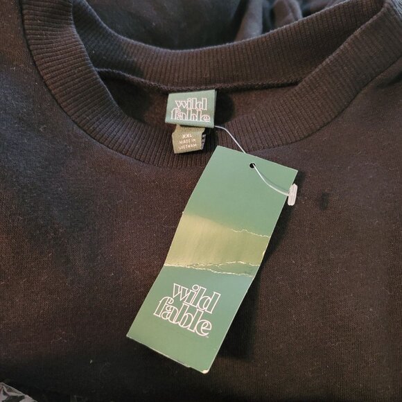 Wild Fable Black Sweatshirt Poly Cotton Blend Woman's XXL NWT JJ3394 - Picture 5 of 7